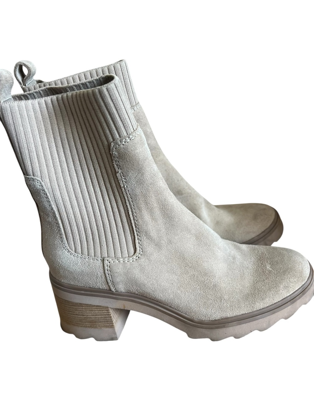 Dolce Vita Women's Suede Chelsea Ankle Boots in Light Taupe